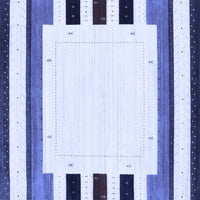 Ahgly Company Machine Wareable Indoor Rectangle Solid Blue Modern Area Rugs, 8 '10'