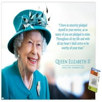 Кралица Елизабет II - Плакат за залог за залог, 14.725 22.375 рамка