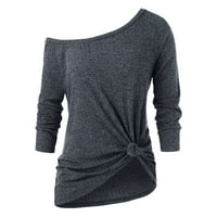 Женски ризи дами плюс размер дантела с дълъг ръкав две блуза пуловер солидни топли тениски за жени