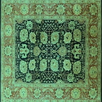Ahgly Company Indoor Square Oriental Turquoise Blue Industrial Area Rugs, 6 'квадрат