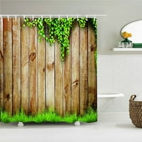 Водоустойчиви цветя трева растение скала стена завеса за душ за баня за баня екстра дълги 180* 3D душ завеса
