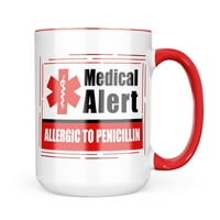 Neonblond Medical Alert Red Allergic to Penicillin Mug Gift For Coffee Lea Lovers