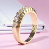 Toyella Gold-Slated Fashion Single Row Геометричен пръстен Женски бижута злато 9