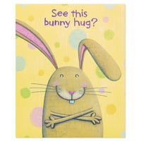 Американски поздрави Великден 6-Граф зайче прегръдка Великденска картичка с блясък