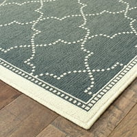 Лаурета геометричен килим за външна зона, сива слонова кост 5, 4 '6'