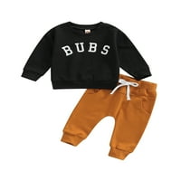 Arvbitana Baby Boy Sportswear Outfits Letter Print Cound Neck Long Gudeve Pullover върхове + еластични панталони за талия есен зимни панталони комплект за деца 0-3T