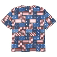 Американски флаг Тениски За Мъже звезди и ивици мода ежедневни голям размер къс ръкав о врата Печатни топ блуза 4-ти юли графични тениски За Мъже синьо ХХХХХ