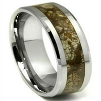 Titanium kay волфрамов карбид Земна река Инкйтън Комфорт Fit Men Сватбена лента пръстен SZ 7.5