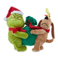 Гринч, който открадна Коледа, Гринч и Ма анимирани Плюш, зелено, кафяво, изисква АА батерии