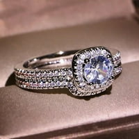 Dome Ring Fashion Zircon Rhinestone Ring Lady Lady Elegant Wedding Jewelry Ring Jewelry Подарък Размер за жени Пръстени за жени