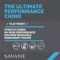 Savane Men's Flat Front Ultimate Performance Chino Pants