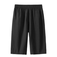 Ханас къси секунди за мъже бързо изсушаващи леки ежедневни основни разхлабени къси шорти летни спортни панталони черно, 7xl