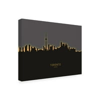Майкъл Томпсет 'Торонто Канада Скайлайн Глоу втори' платно изкуство
