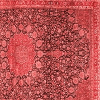Ahgly Company Indoor Square Medallion Red Traditional Area Rugs, 8 'квадрат