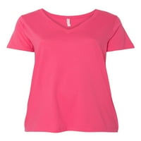 Нормално е скучно - тениска с V -образно деколте с женски размер, до размер - нося розово за майка си