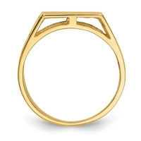 14к жълт златен пръстен лента печат 12.0 х отворен обратно мъжки, размер 5
