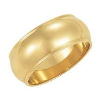 Полу кръгъл ръб в 14к жълто злато, размер 9