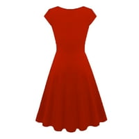 Beeyaso жени V-образни рокли с къс ръкав за жени за жени плътни цветни небрежни рокли женски рокли червени 3xl