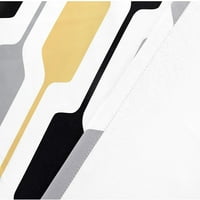 Дрифтауей Райли Гео облицовани прозорец завеса Престилка средата на века Геометричен модел слоеве род джоб от плюс Злато Черно сиво