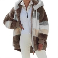 Женско яке с качулка на открито зимно палто khaki xxxxl