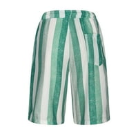 Мъжки ежедневни класически монтирани къси панталони Дръпка на летните плажни къси панталони Зелени размери S
