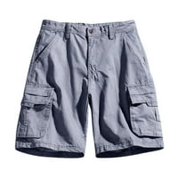 Chueow летни мъжки къси панталони чист цвят на открито джобни плаж работен панталон товари къси панталони Пантални бащи Ден подаръци Разчистване