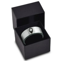 Волфрамов GPS местоположение Символ икона лента пръстен мъже жени комфорт Fit Freshed Grey Flat Cut Black Polished