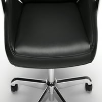 Офис стол, стол за задачи със средна гръбна кожа, в черно