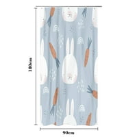 Фнико душ завеса линейни зайче сладък печат декорация завеси с куки водоустойчива завеса за баня