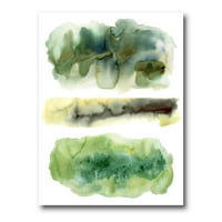 Златисто зелено абстрактни облаци Иии живопис платно Арт Принт