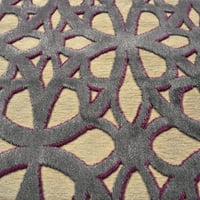 Сагио съвременен цветен килим, Крем Тъмно сиво, 2 фута-6 инча 8 фута, бегач