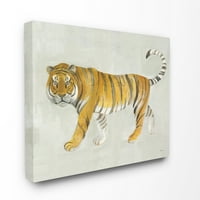 Ступел индустрии Тигър разходка голяма котка животински акварел живопис платно стена изкуство, 48, бимиранда Томас