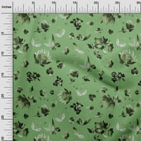 OneOone Cotton Poplin Green Fabry Floral Watercolor Dress Mattery Fabric Print Fabric край двора