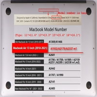 Капак на калъф Kaishek Hard Protective SHELL Съвместимо освобождаване Нов MacBook Air S с ретина дисплей Touch ID USB Type-C Модел: A M1 & A2179 & A Animal A 0341