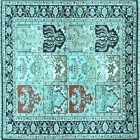 Ahgly Company Indoor Square Persian Light Blue Traditional Area Rugs, 4 'квадрат