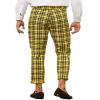 Lars Amadeus карирани панталони за мъжки тънък приготен бизнес проверени панталони