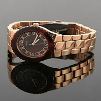Женски W0468L Розов златен тон часовник - кафяв циферблат