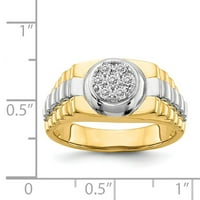 14k двуцветна лента за златен пръстен до, размер 6