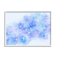 Пастелно Синьо Цвете Очертава Ботаническо И Цветно Графично Изкуство Бяла Рамка Изкуство Печат Стена Изкуство