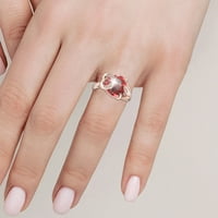 keusn сърцевидна форма диамант цвят Gemstone Zircon микро настройка на пръстена бижута Предложение за рожден ден Подарък Булчински годежен парти пръстен w