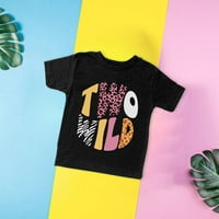 BJUTIR BABY Toddler Girls Tops Kid and Teenager Unise Top Тениска с къси ръкави Две дива забавна тениска за печат за деца в продължение на 3 години