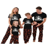 Paille Momy Dad Child Family Family съвпадение пижами комплект екипаж на врата Хелоуин PJ Комплекти Ghost Print Sleepwear Lightweight Party Nightwear Style
