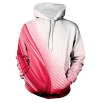 Мъжки суичъри с качулка с качулки свободно време кръгла шия 3d печат пуловер с дълъг ръкав суичър в продажба, розово