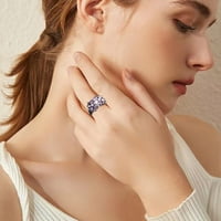 Модна елегантна лилава уникален дизайн винтидж парти коледни сватбени пръстени за жени модни бижута