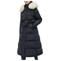 Fesfesfes качулка палто за жени с качулка с ципове Твърди средни и дългосрочни разхлабени топло блуза палто якета якета
