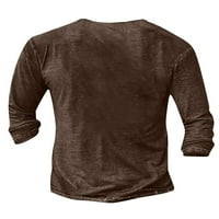 Хайт мъже тениска Писма печатни блуза дълъг ръкав тениски Мъжки пуловер Мъжки 3д цифров печат основен чай Браун с