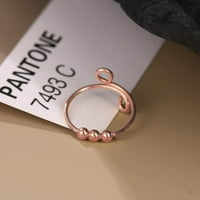Фрески пръстени пръстени за тревожност за жени пръстен регулируем пръст единична спирала спирала