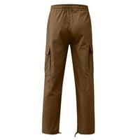 Панталони за мъже за мъже клирънс мъже солидни ежедневни джобове на открито прав тип фитнес панталони панталони панталони панталони