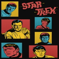 Junior's Star Trek: Оригиналната серия ретро герой квадрати Racerback Tank Top Black Medium