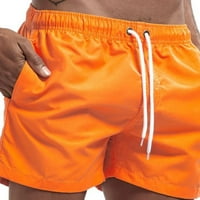 Voguele мъже дъна на теглене лято къси панталони с висока талия плаж къси панталони празнични плажни дрехи класически пригодни мини панталони оранжеви L
